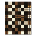 Modern Earthy Tone Geometric Checkered Rug