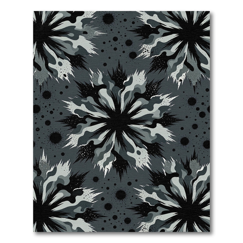 Monochromatic Spiky Floral Tonal Rug