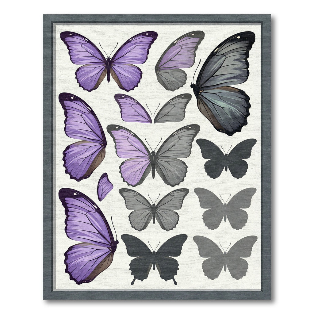 Whimsical Lavender Butterfly Specimen Study Rug