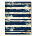 Navy Gold Textured Stripe Rug