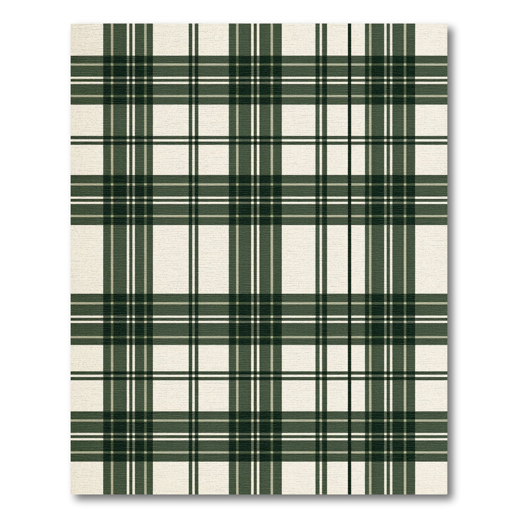 Classic Green Cream Plaid Check Rug