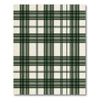 Classic Green Cream Plaid Check Rug