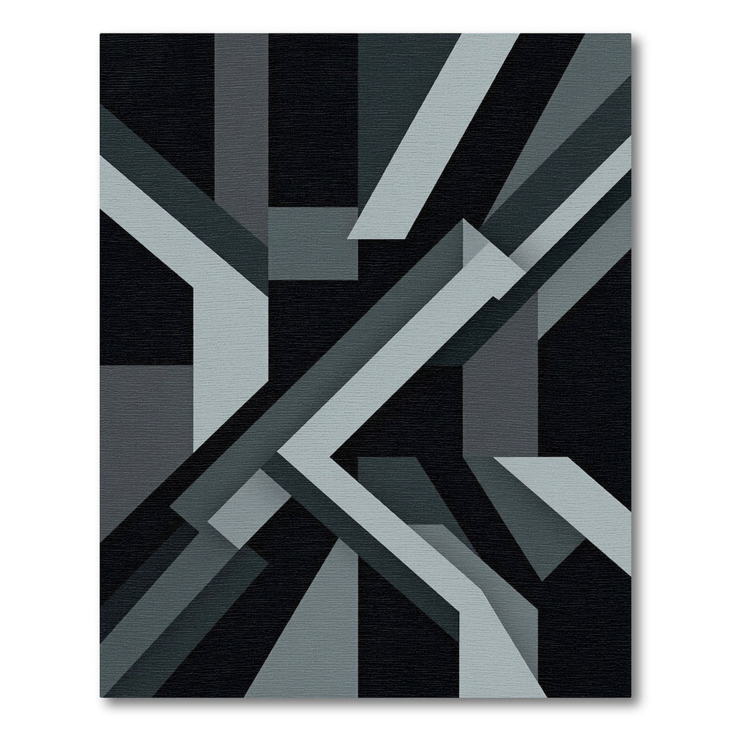 Monochrome Abstract Geometric Intersecting Lines Rug