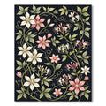 Pink White Floral Vine Garden Rug