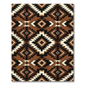 Earthy Brown Geometric Diamond Navajo Rug