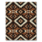 Earthy Brown Geometric Diamond Navajo Rug