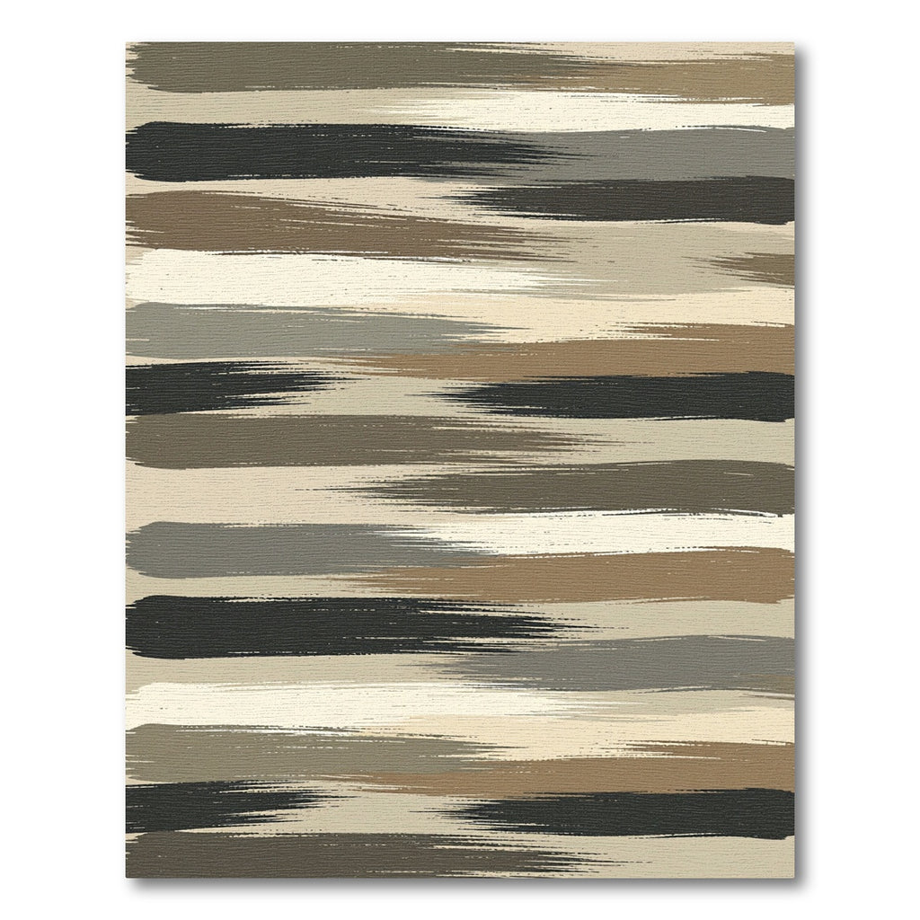 Neutral Earthy Tones Abstract Brushstroke Rug