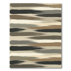 Neutral Earthy Tones Abstract Brushstroke Rug