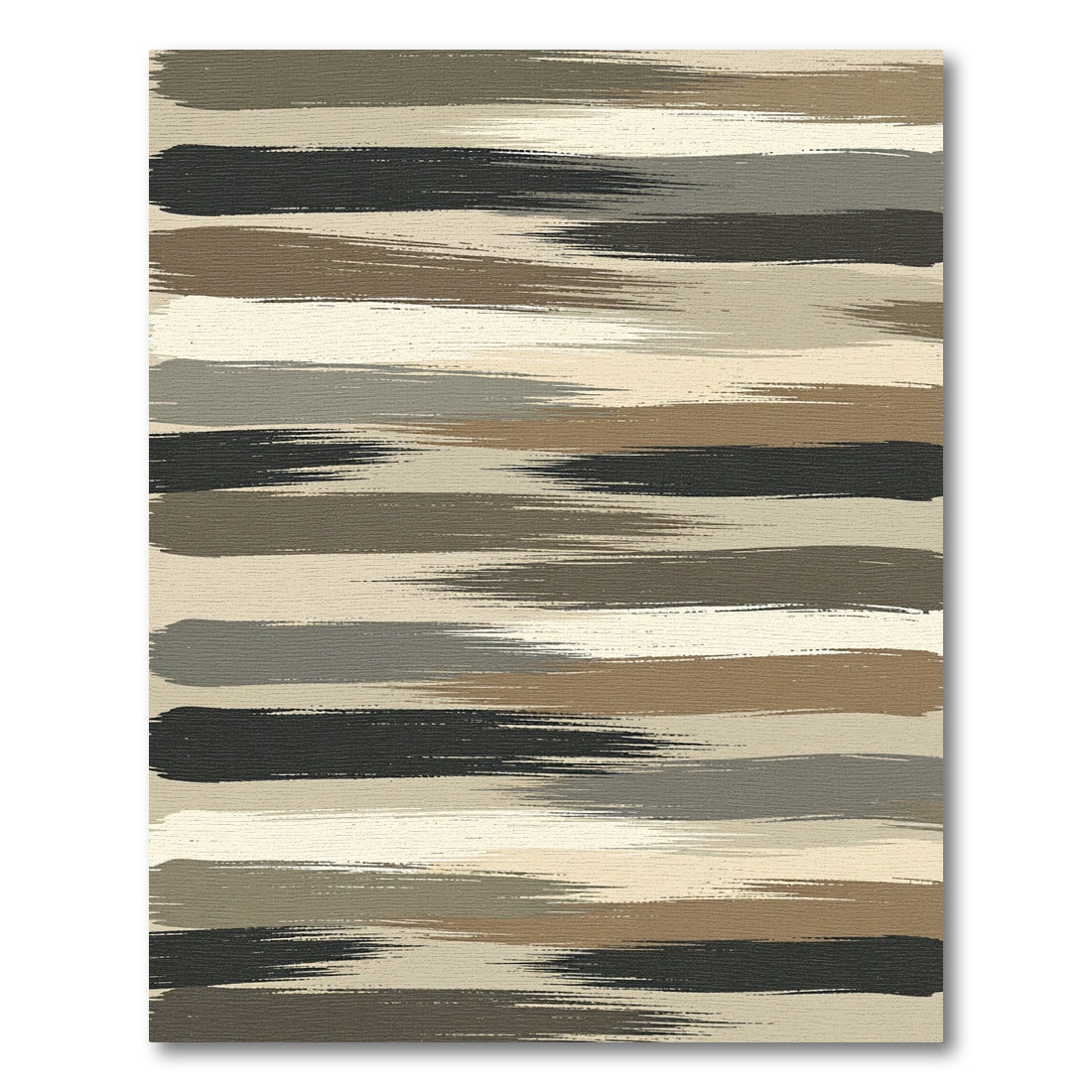 Neutral Earthy Tones Abstract Brushstroke Rug