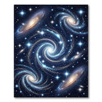 Vibrant Blue Swirl Galaxy Art Rug