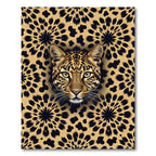 Golden Leopard Flower Burst Rug