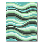 Cool Aqua Green Swirl Waves Rug