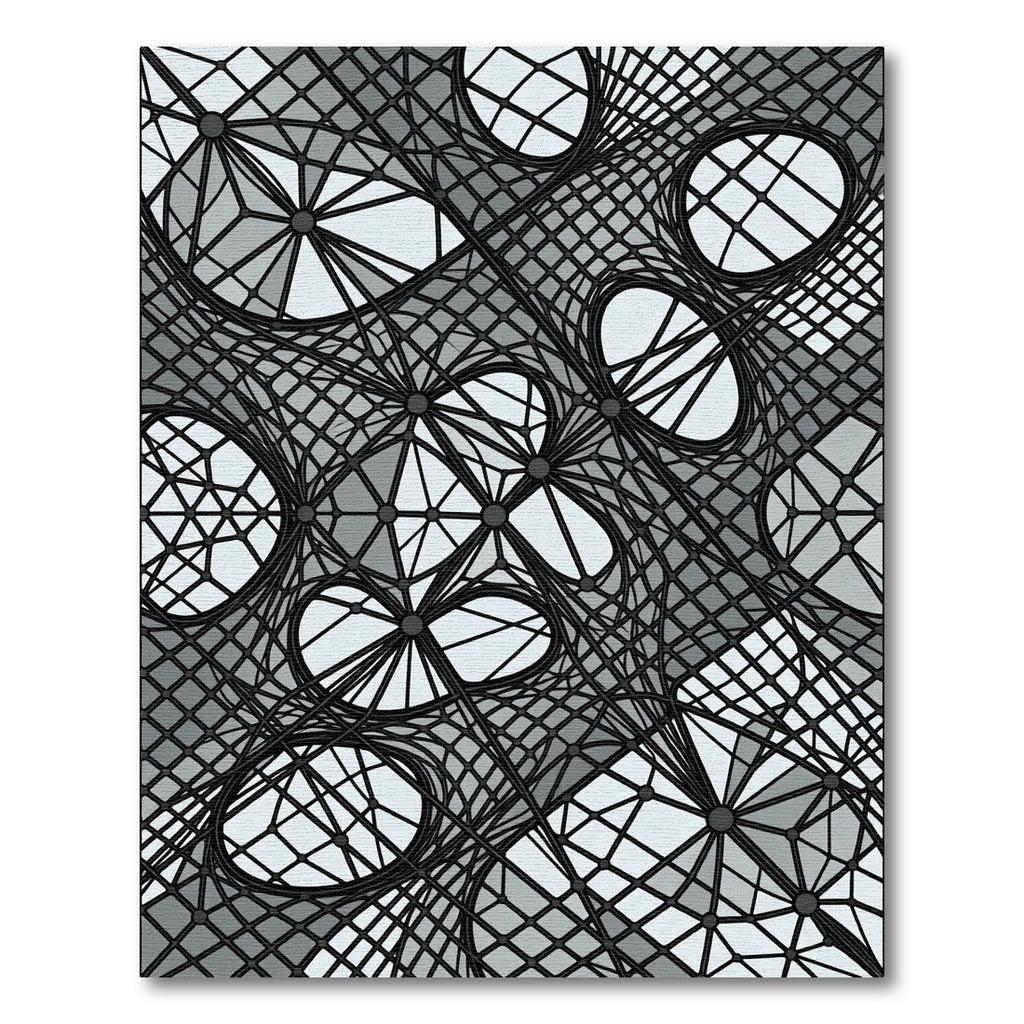 Monochromatic Abstract Geometric Web Grid Rug