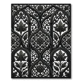 Ornate Charcoal Gothic Arch Filigree Rug