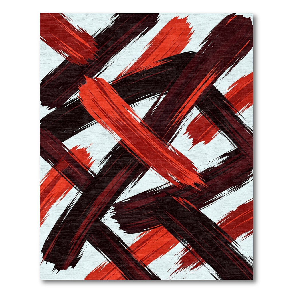Crimson And Burgundy Brush Stroke Swirl Rug
