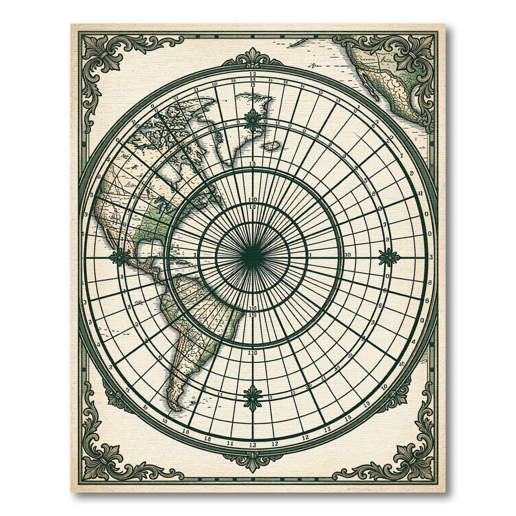 Vintage Chart Cartography World Map Rug