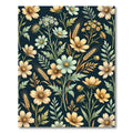 Wildflower Meadow Botanical Dark Floral Wallpaper Rug