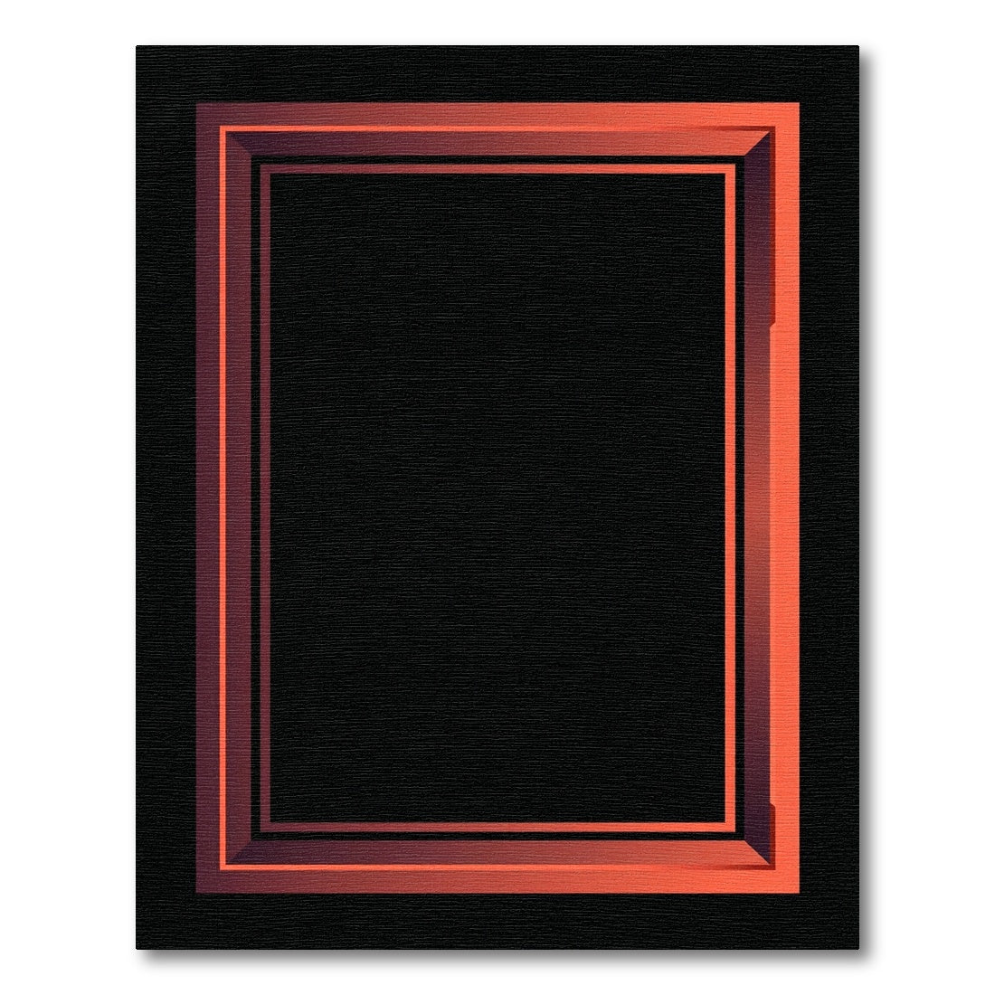 Gradient Orange Rectangular Frame Rug