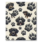 Playful Puppy Paw Cream Accent Rug
