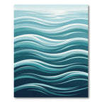 Ocean Blue Abstract Flowing Wave Rug