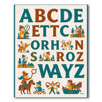Children's Alphabet Woodland Characters Rug