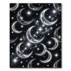 Celestial Crescent Moon Starry Night Rug