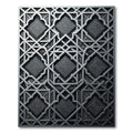Metallic Silver Geometric Filigree Art Rug