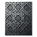 Metallic Silver Geometric Filigree Art Rug
