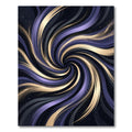 Abstract Cosmic Gold and Violet Swirl Rug