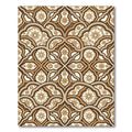 Elegant Gold Floral Damask Lattice Rug
