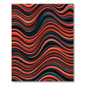 Modern Red and Teal Wavy Stripes Rug