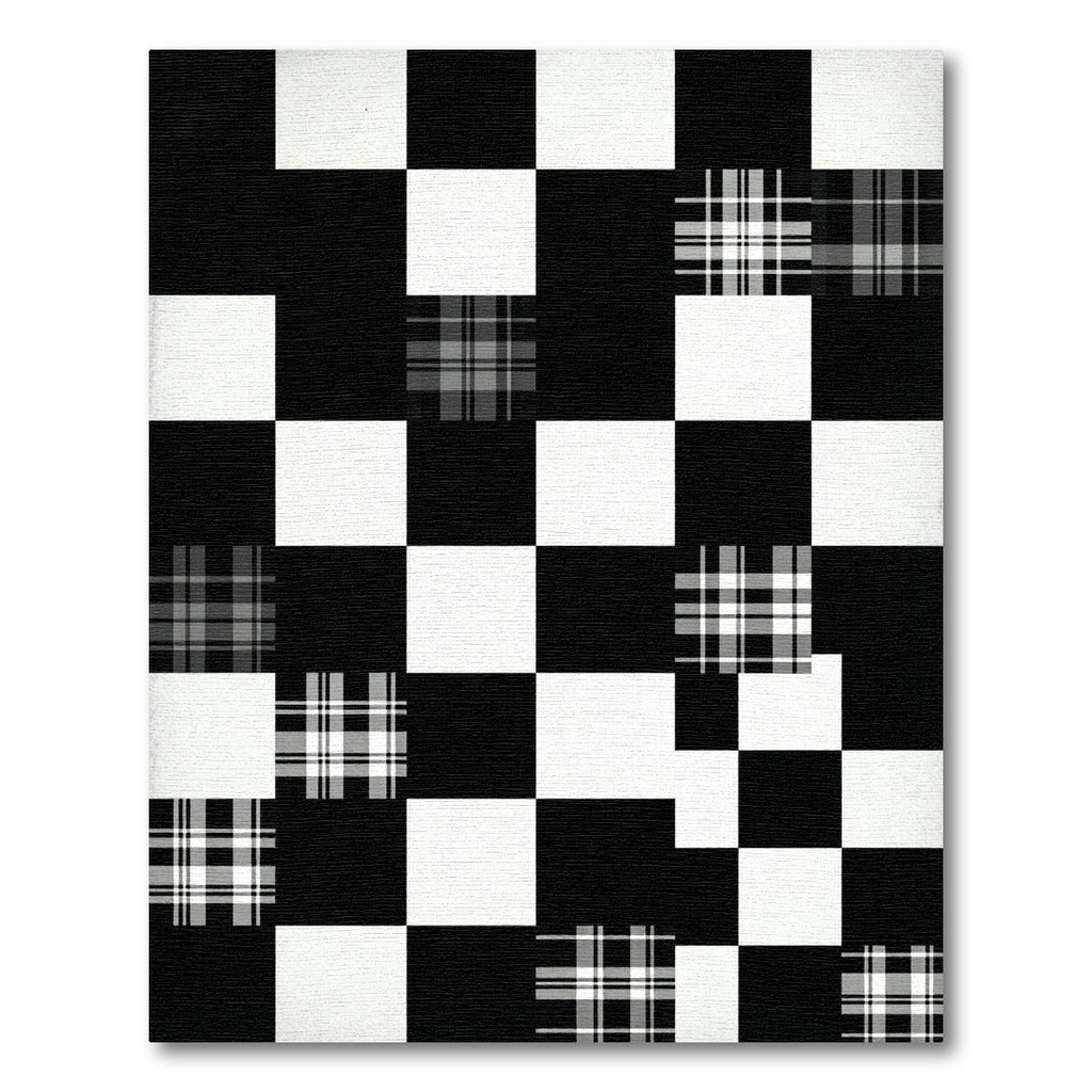 Black and White Plaid Checkerboard Aesthetic Rug