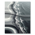 Minimalist Monochrome Abstract Ocean Wave Rug