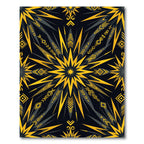 Geometric Gold Black Radiant Starburst Rug