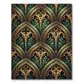 Gilded Gothic Arch Emerald Botanical Rug