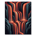Abstract Molten Lava Cascading Waterfall Rug