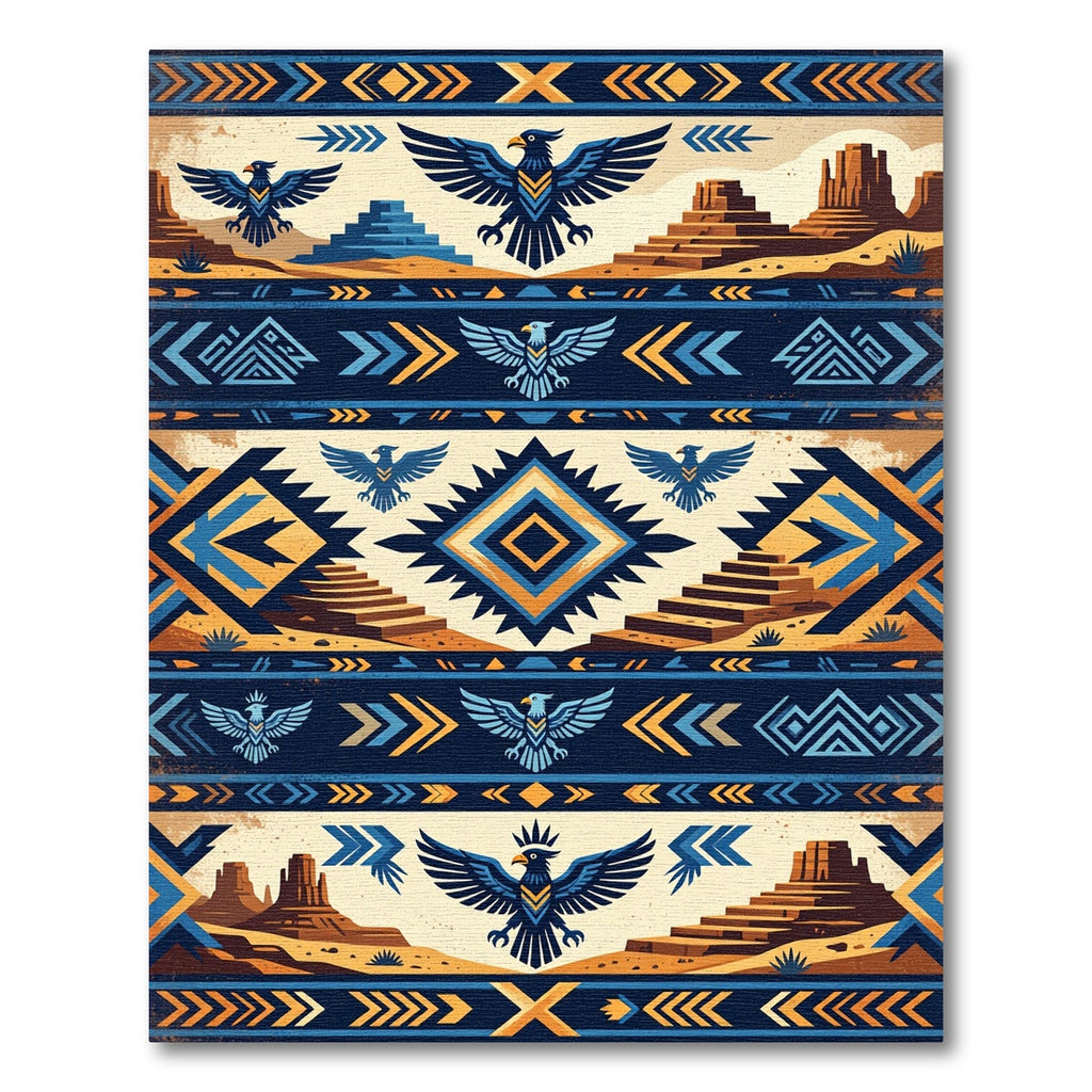 Majestic Eagle Desert Geometric Rug