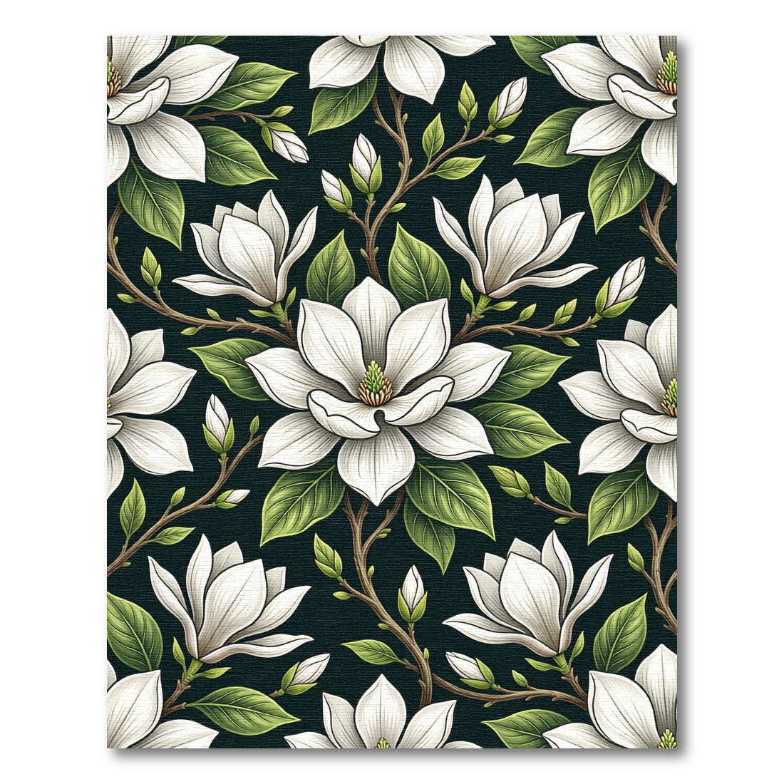 White Magnolia Bloom Garden Art Rug