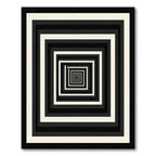 Minimalist Black and White Monochromatic Square Tunnel Rug