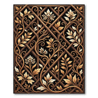 Gilded Trellis Leafy Vine Rug