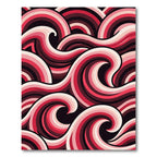 Crimson Pink Swirling Wave Abstract Rug