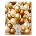 Floating Golden Metallic Festive Balloons Rug