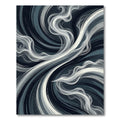 Abstract Monochrome Swirling Smoke Wave Rug