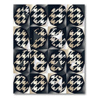 Monochrome Geometric Houndstooth Abstract Art Rug