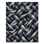 Smoky Metallic Interwoven Blade Lattice Rug