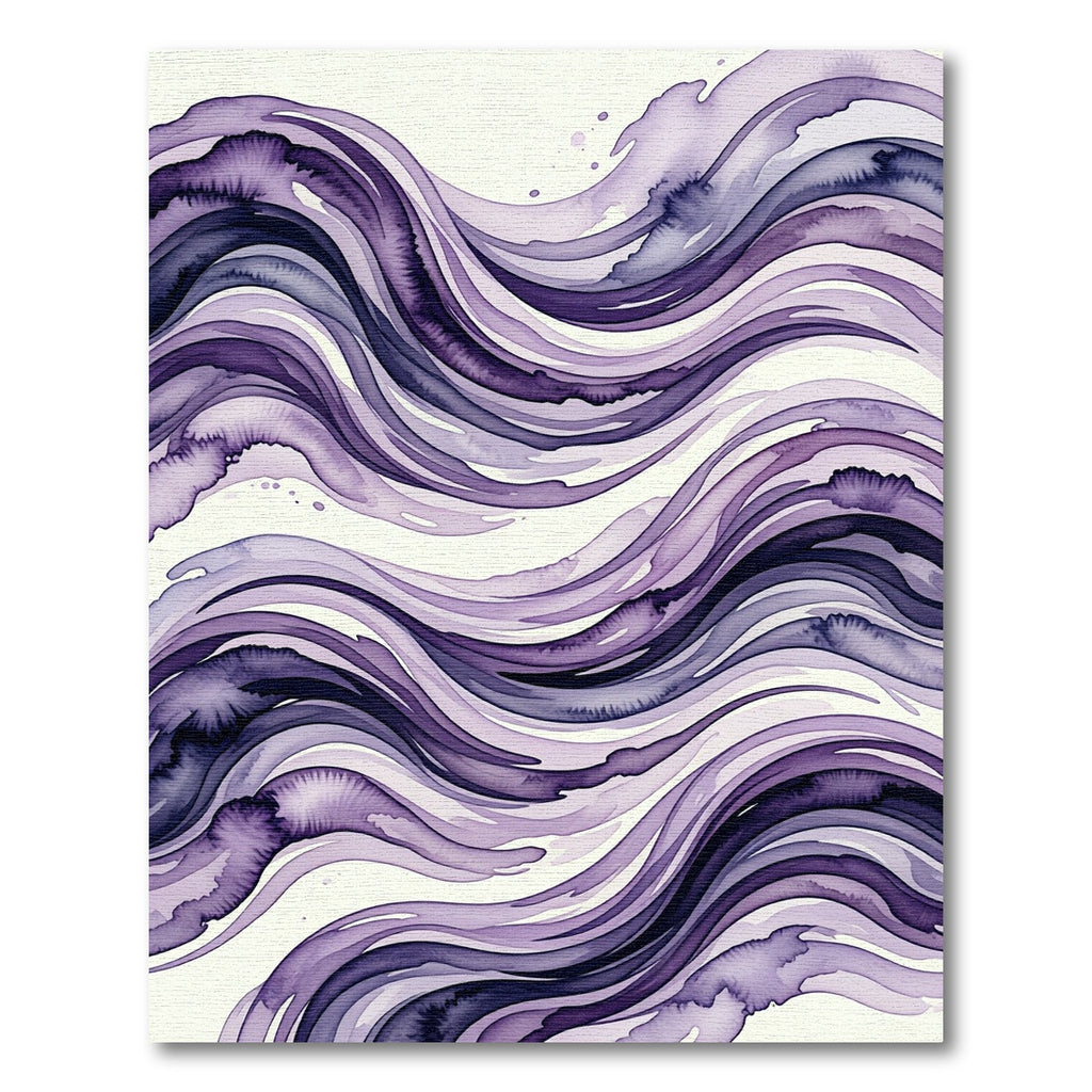 Abstract Fluid Purple Wave Flow Rug