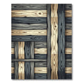 Earthy Tone Slatted Wood Weave Rug