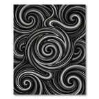 Monochrome Swirl Line Art Rug
