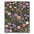 Pink Lavender Floral Garden Garland Rug