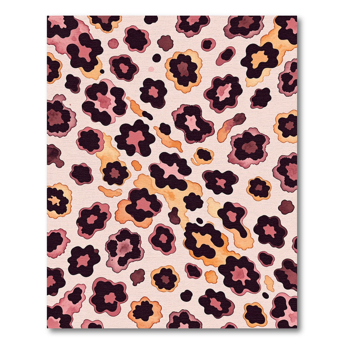 Modern Blush and Ochre Leopard Spot Rug